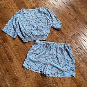 Shein 2 piece matching floral outfit top & shorts size 3xl
